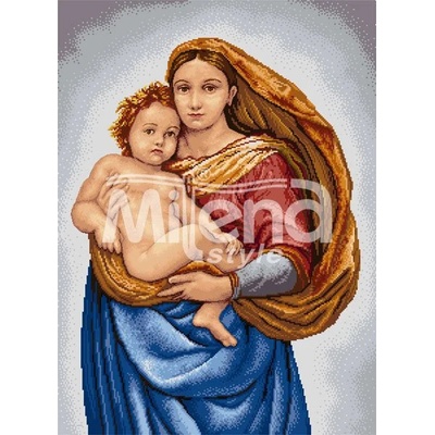 Milena Style Сикстинската Мадона - гоблен със схема конци Ariadna 1: 4 с детайл 1: 1