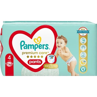 Pampers Гащички Pampers Premium Care Pants 4 (9-15кг. ) - 58 броя