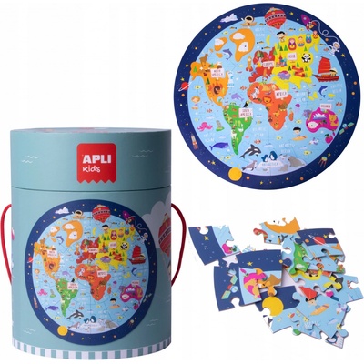 APLI kids Kulaté v kyblíku Mapa světa 48 dílků
