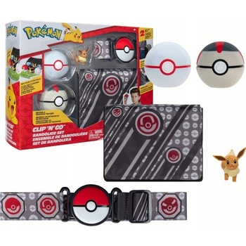 Jazwares Pokémon Bandolier Set Premier Ball, Timer Ball a Eevee