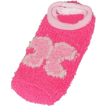 Детски терлици от букле в ярко розово с пеперуда