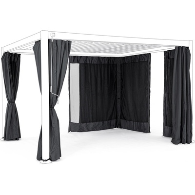 Bizzotto Комплект от 4 странични завеси и комарник от плат OCEAN 344x238 cm. (x4) антрацит (0795778)