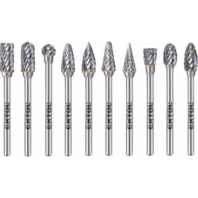 EXTOL INDUSTRIAL EXTOL Frézy karbidové, sada 10ks, 6x13mm, stopka 3mm