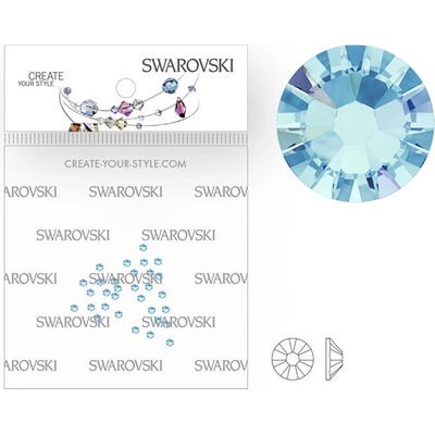 Swarovski kryštáliky SS5 Aquamarine AB 50 ks