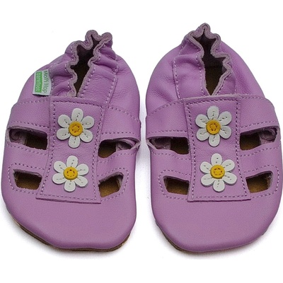 Hopi Hop kožené capáčky Barefoot Sandálky lila