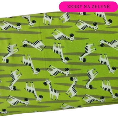Šátek Zebry na zelené