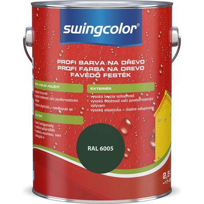 Swingcolor Profi Barevný email na dřevo 2,5 l lesklý mechově zelený