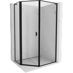 Mexen Mist L асиметрична лява душ кабина с петстранен черен профил 80 x 90 см, (8A8L-080-090-70-70-L)