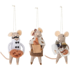 Bloomingville Коледни играчки Peo мишки с румени бузи, 3 бр (82061876)