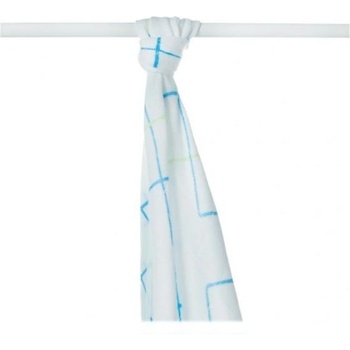 Bambusová osuška XKKOBMB Samp;C Cyan Squares 90x100cm - 1ks