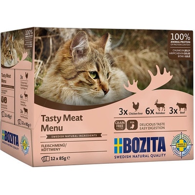 BOZITA Tasty meat menu Multibox Mix chutí v želé Box 12 x 85 g
