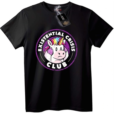 NOONEBRAND Тениска Клуб Екзистенциална Криза - 2XL, Black