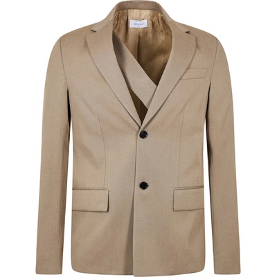 OFF WHITE Сако OFF WHITE Men's - Embroidered Wool Long Sleeve Blazer - Beige
