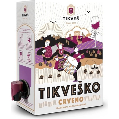 Тиквеш Tikvesko Crveno - червено вино 3L