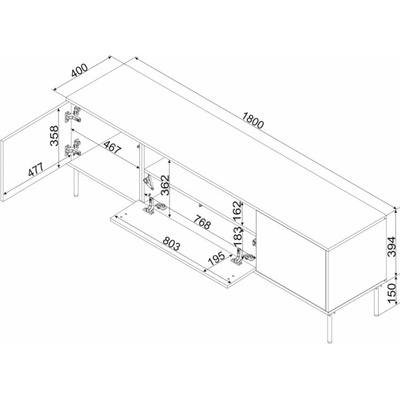 Cama Meble EF + krb TRESSE 180x40x54,5 cm