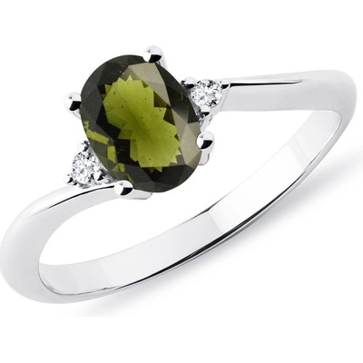 Klenota Prsteň s vltavínom a diamantmi k0132052