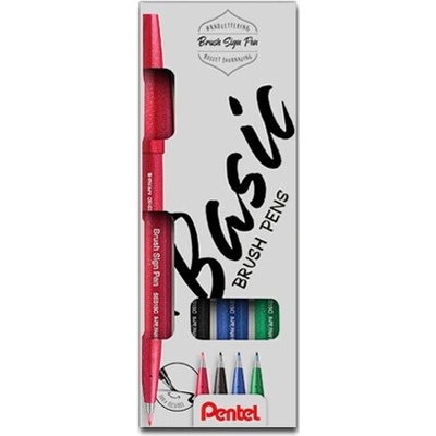 Pentel Brush Sign Pen SES15 4 ks Basic