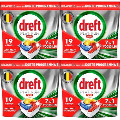 Dreft Platinum Plus All in1 Lemon kapsle do myčky 2 x 19 ks