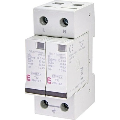 ETI 002442902 Катоден отводител (арестор) Тип I+II/Клас B+C 2Р 280V 12.5kA (002442902)