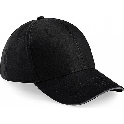 Beechfield 6 panelová Athleisure Čierna/Tmavo sivá