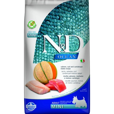 N&D Dog Ocean GF Adult Mini, Salmon, Cod & Cantaloupe melon 2,5 kg