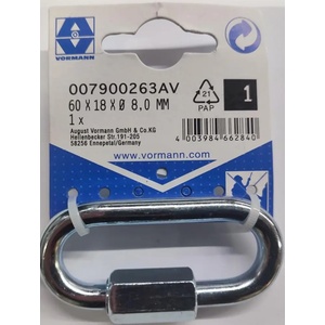 Vorman КАРАБИНА ОВАЛ С ГАЙКА vrn 8mm 60/10x18 (4003984662840)