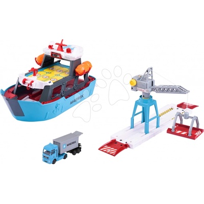 Majorette logistický prístav MAERSK so zásielkovou loďou a vozidlom