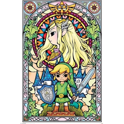 Plagát, Obraz - Legend Of Zelda - Stained Glass, 61 × 91.5 cm