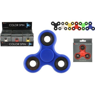 Fidget Spinner kov plast 6 barev v krabičce 9x11cm