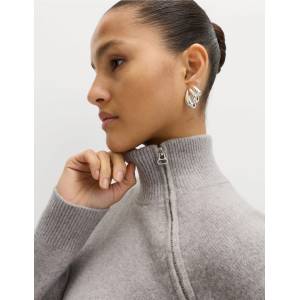 Marks & Spencer Дълъг свободен пуловер на цип със стойче Marks & Spencer сива Marks & Spencer | Siv | ЖЕНИ | S
