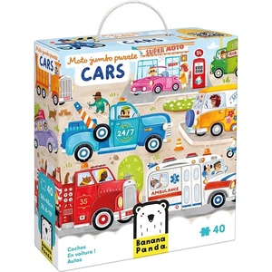 BANANA PANDA Детски пъзел Banana Panda от 40 части - Автомобили (49347) - baby