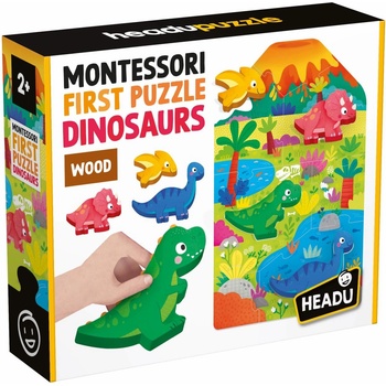 Headu Образователен пъзел Headu Montessori - First Puzzle, динозаври, 11 части (HMU59025)