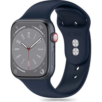 Tech-Protect Силиконова каишка за Apple Watch 6/7/8/9/10/SE/Ultra 1-2 (44/45/46/49 mm) от Tech-Protect Silicone - Storm blue (5906302310029)