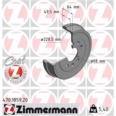 Brzdový buben ZIMMERMANN 470.1859.20 (470185920)