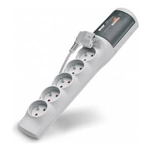 HSK Data Удължител Acar, 5 гнезда, С ключ, 1, 5 м, 230V, Сив, Червен