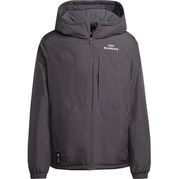 adidas Яке Adidas Men's Real Madrid Hooded Long Sleeve Licensed Managers Football Jacket - Utility Black