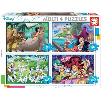 Educa 4 в 1 Дисни Класик - пъзел 50-80-100-150 части (edu18105)