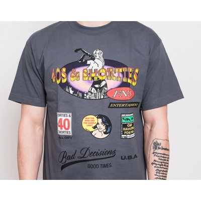 Triko 40s & Shorties Broadway Tee Charcoal