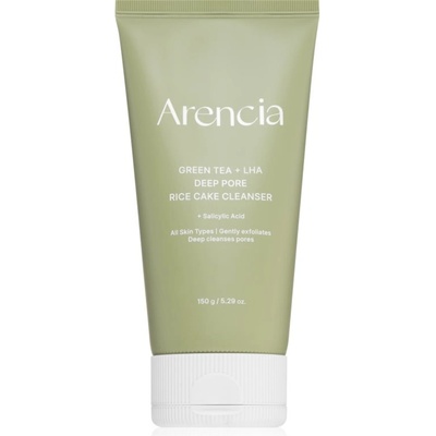 Arencia Green Tea + LHA Deep Pore Rice Cake Cleanser дълбоко почистващ гел с регенериращ ефект 150 гр