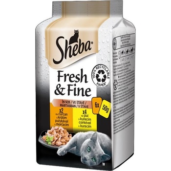 Sheba Fresh & Fine kuřecí a krůtí 6 x 50 g