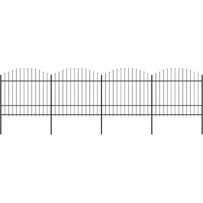 vidaXL Zahradní plot s hroty ocel (1,5–1,75) x 6,8 m černý