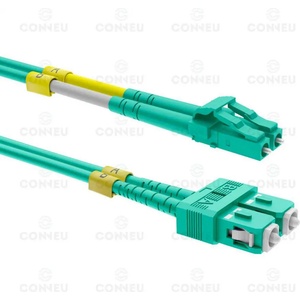 Conneu LC-SC дуплексна пач корда, мултимод OM3, 2 мм. , аква, Conneu (1.0 м) (CNFJ-LCSCOM3DAQ2mm-1)