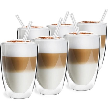 Vialli Design Стъклени чаши в комплект 6 бр. с двойни дъна/за лате 350 ml - Vialli Design