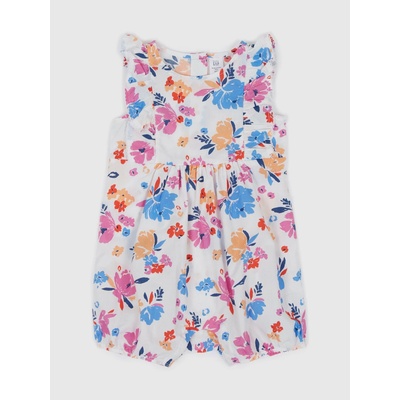 GAP Baby bavlněný overal floral Růžová