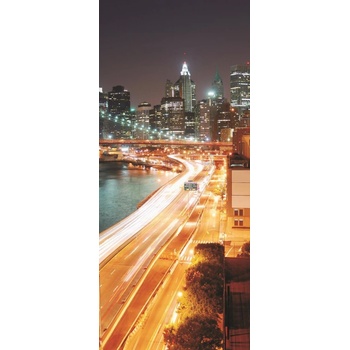 ForWall Fototapeta na dvere Brooklyn Bridge at night vlies 91 x 211 cm
