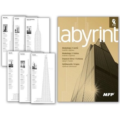 MFP Paper s.r.o. omaľovánky A4 Labyrint Mrakodrapy s tajničkou 5300982