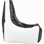 Pufrelax Пуф стол, 350л. , Sunlounger Evo XL - Black & White, PU кожа, Пълнеж от полистиролни перли (PUF-G-SEVXL-PU-BLWH)