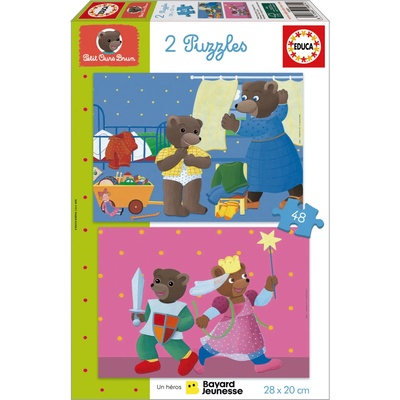 - Puzzle 2x48 Petit Our Brun - 40 - 99 piese