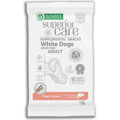Nature's Protection DOG - Superior Care White Dogs Clear Vision Grain free, лакомство за кучета с бяла риба - хипоалергенно, за добро зрение, за бели кучета 110 гр, Литва - 125104