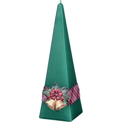 Ceramicus ZVONEK NA ŠERPĚ PYRAMIDA vánoční 6x6x19cm zelená
